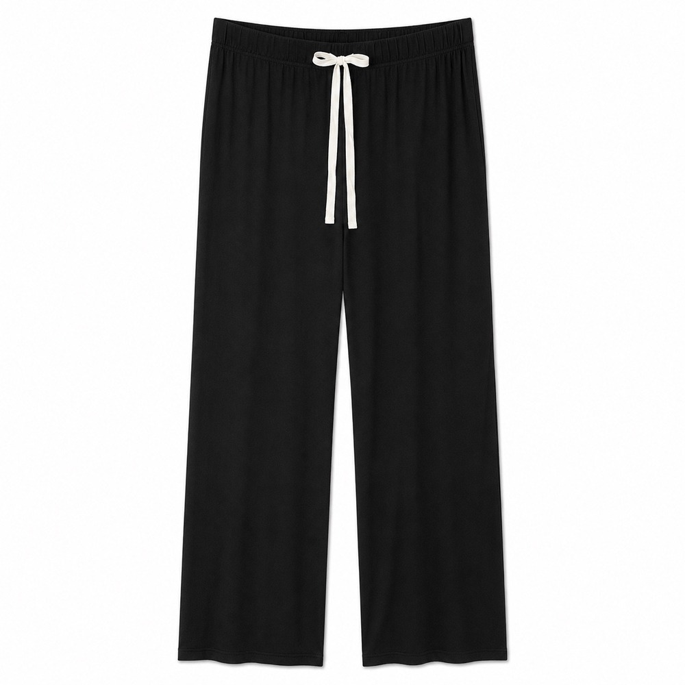Kikit Soft Lounge Pants Large Black Wide Leg Drawstring